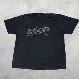 ⚾ Los Angeles LA Black Distressed Graphic Tee Baseball LA Dodgers 🖤